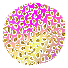 Gold Leopard Print on Pink Yellow Gradient animal print isolated on a transparent background