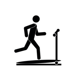  a person is engaged in sports, running on a treadmill, a healthy lifestyle, a pictogram of the figure of a running person, isolated on a white background