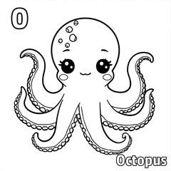 Black and white minimalist line art coloring page for kids, cute cartoon-style alligator, clear bold outlines, no background, simple and easy to color, kawaii 