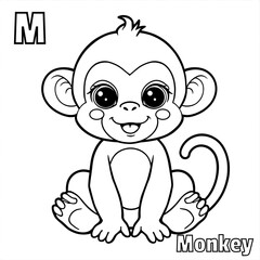 Black and white minimalist line art coloring page for kids, cute cartoon-style alligator, clear bold outlines, no background, simple and easy to color, kawaii 