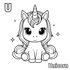 Black and white minimalist line art coloring page for kids, cute cartoon-style alligator, clear bold outlines, no background, simple and easy to color, kawaii 