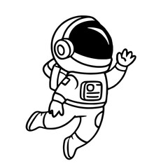 vector illustration of cartoon astronaut