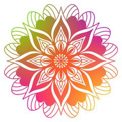 Green Pink Orange Yellow Gradient Square with White Background isolated on a transparent background