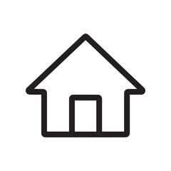 Simple black house icon on white background. Home symbol