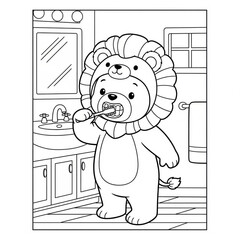 bear fantasy lion coloring