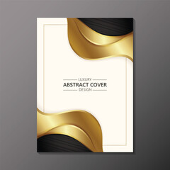 Elegant Golden Curve Shape Luxury Abstract Cover Page Design Layout