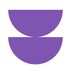 Purple semicircle abstract shape. Perfect for modern branding, digital icons, and creative projects.