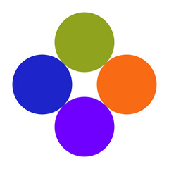 Abstract colorful flower icon. Great for decorative stickers, fun branding, and playful design.