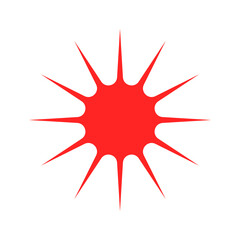 Red sunburst abstract star. Great for energetic posters, dynamic logos, and retro graphics.