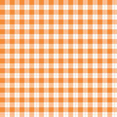 Orange and White Gingham Checkered Pattern seamless