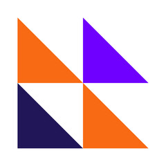 Orange and purple triangle pattern. Perfect for modern logos and abstract design projects.