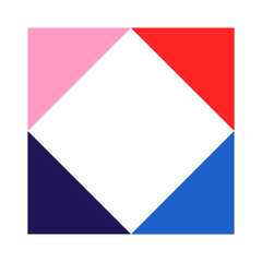 Blue diamond minimal logo. Great for clean, simple, and modern geometric design.