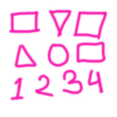 Hand Drawn Geometric Shapes With Numbers Illustration