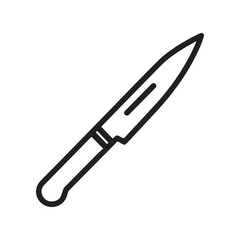 Minimalist Black and White Knife Outline Icon