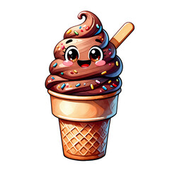 Smiling Chocolate Soft Serve Dessert