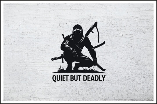 Deadly Precision Silhouette,
Ninja in the Shadows,
Silent but Lethal,
Dark Stealth Warrior