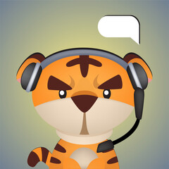 cute tiger becomes customer care