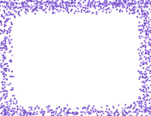 Purple and Silver Glitter Border with White Square Copy Space isolated on a transparent background
