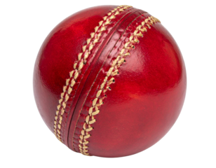  Classic Red Leather Cricket Ball on White Background