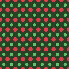 Red and Green Polka Dot Pattern dark green