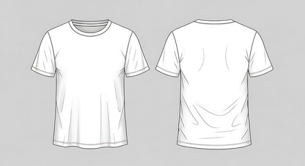 Blank White T-Shirt Design Template.