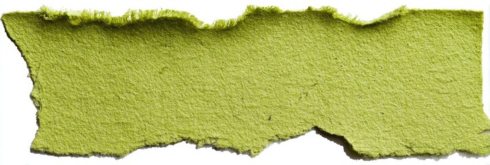A ripped piece of light yellowish-green paper or fabric
