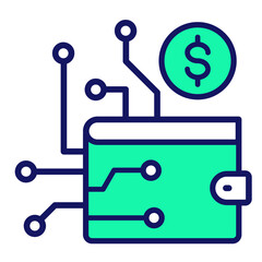 Digital Wallet  Icon Element For Design	