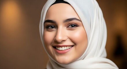 Smiling Woman in Hijab Portrait.