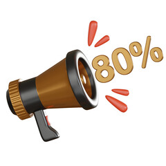 Black friday 3d icon sale megaphone.