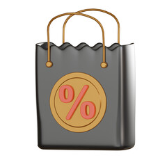 Black friday 3d icon, sale joy.