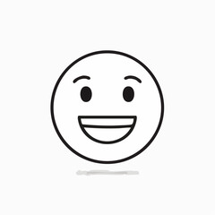 Fototapeta premium Vector illustration of emoji outline with cheerful happy face