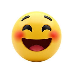 Fototapeta premium Cheerful emoji radiating positivity and happiness with playful blushing cheeks on dark background