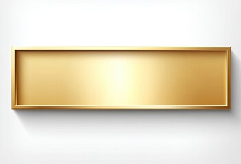 Gold rectangular plaque on white background