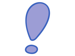 Blue Exclamation Mark Icon Illustration on White Background