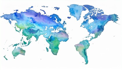 Abstract Watercolor World Map
