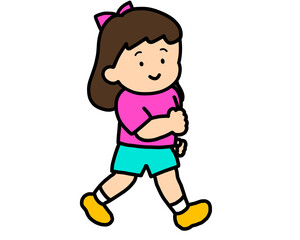笑顔で歩く女の子