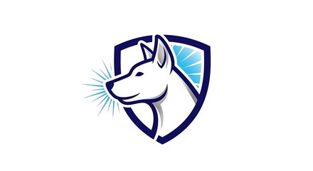 Obraz premium Focused White Dog Logo Design.