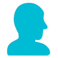 Blue Side Profile User Icon