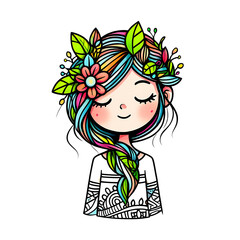 Nature Spirit Girl Illustration