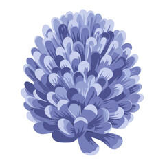 Obraz premium Stylized blue flower with layered petals and unique color variations isolated on white background
