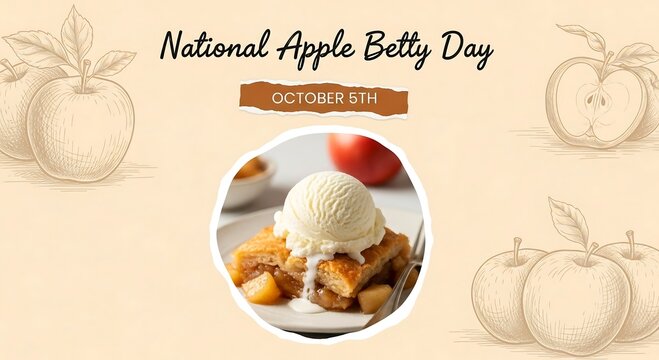 Celebrate national apple betty day with a delicious dessert illustration - Powered by Adobe