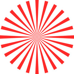 Fototapeta premium Bright Red Sunburst Pattern on White Background radial