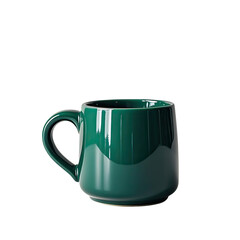 Stylish Green Coffee Mug Isolated on White Background, Generative AI