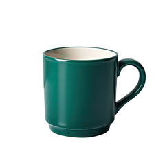 Stylish Green Coffee Mug Isolated on White Background, Generative AI