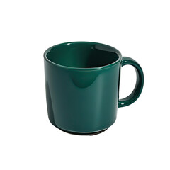 Stylish Green Coffee Mug Isolated on White Background, Generative AI