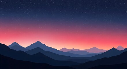 Majestic Mountain Sunset View.