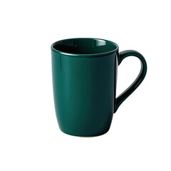 Stylish Green Coffee Mug Isolated on White Background, Generative AI