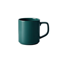 Stylish Green Coffee Mug Isolated on White Background, Generative AI