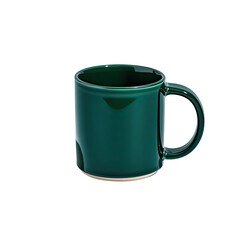 Stylish Green Coffee Mug Isolated on White Background, Generative AI