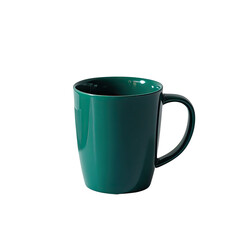 Stylish Green Coffee Mug Isolated on White Background, Generative AI